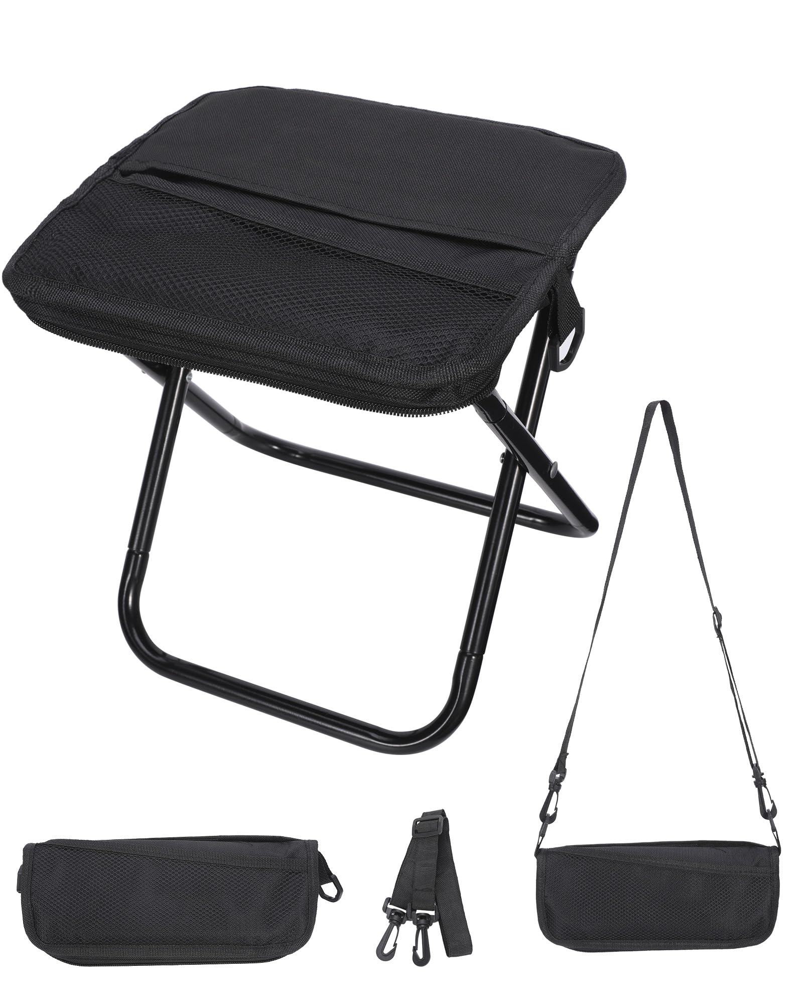 【2025新型】折りたたみ椅子 アウトドアチェア ストラップ付き 収納ポケット 軽量 耐荷重 コンパクト 操作簡単 お花見 お釣り お花火 試合観戦 運動会 バーベキュー 登山 野外 ハイキング 屋外用/屋内 キャンプ 椅子